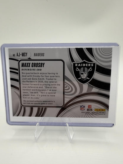 2025 Absolute Maxx Crosby Authentic Jersey Relic Card AJ-MCY Las Vegas Raiders