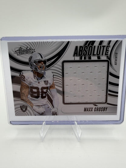 2025 Absolute Maxx Crosby Authentic Jersey Relic Card AJ-MCY Las Vegas Raiders