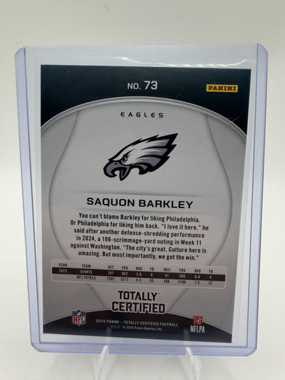 2024 Panini Totally Certified Saquon Barkley #73 Philadelphia Eagles Mirror