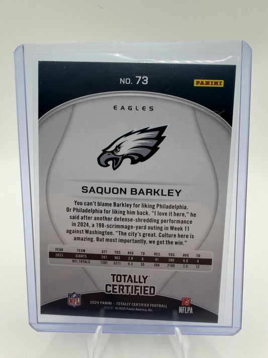 2024 Panini Totally Certified Saquon Barkley #73 Philadelphia Eagles Mirror