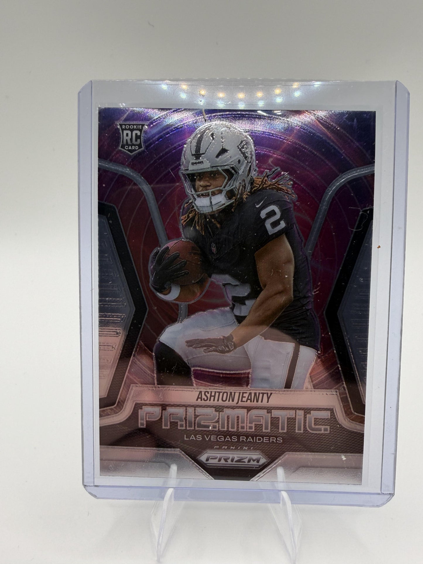 2025 Panini Prizm Ashton Jeanty Prizmatic RC #7 Las Vegas Raiders Rookie Card