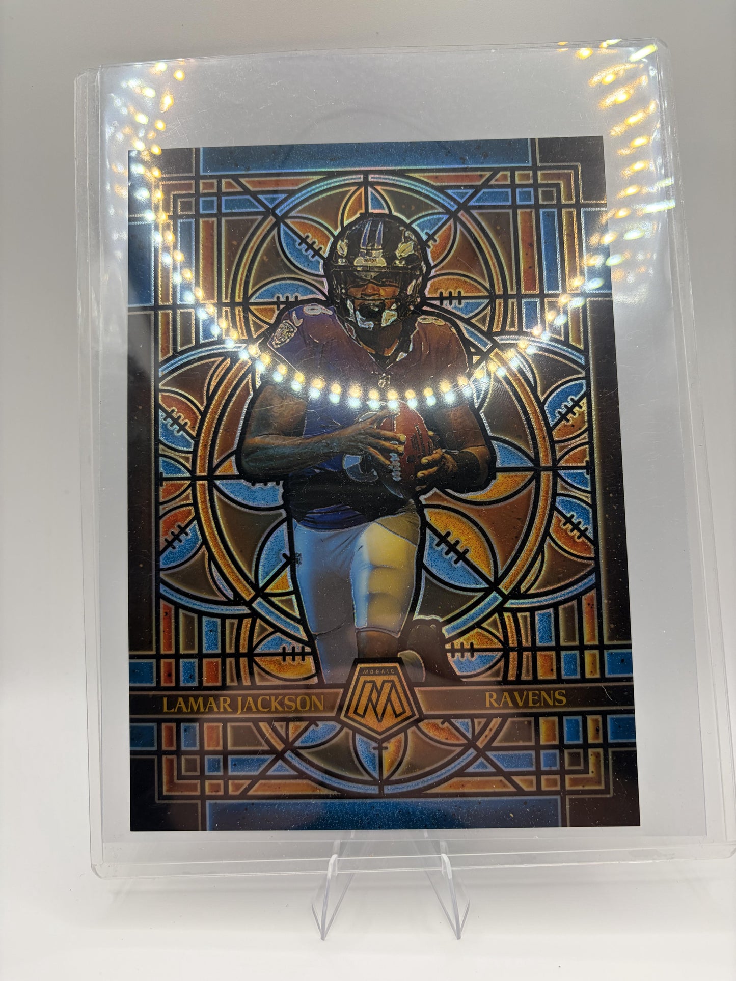 2025 Panini Mosaic Lamar Jackson Stained Glass JUMBO Baltimore Ravens #1 SP