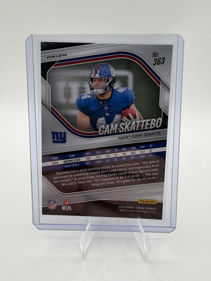 2025 Panini Prizm Cam Skattebo #363 White Disco Rookie Card Giants RC