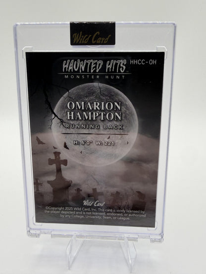 2025 Wild Card Haunted Hits Omarion Hampton #1/4 Rookie Monster Hunt Card RC