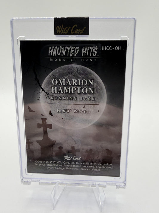 2025 Wild Card Haunted Hits Omarion Hampton #1/4 Rookie Monster Hunt Card RC