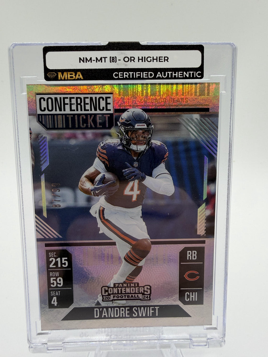 2024 Panini Contenders D'Andre Swift Conference Ticket #87/99 Bears Card MBA NM