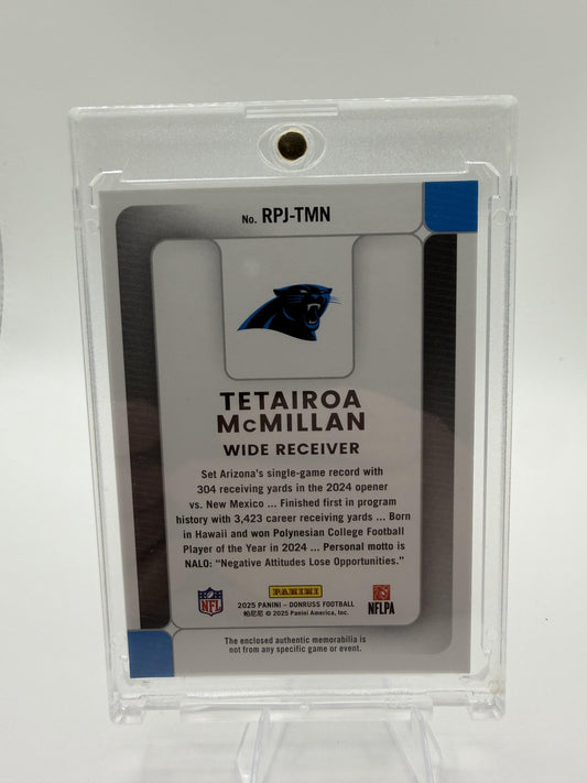 2025 Donruss Tetairoa McMillan Phenom Jersey RC #RPJ-TMN Panthers Card