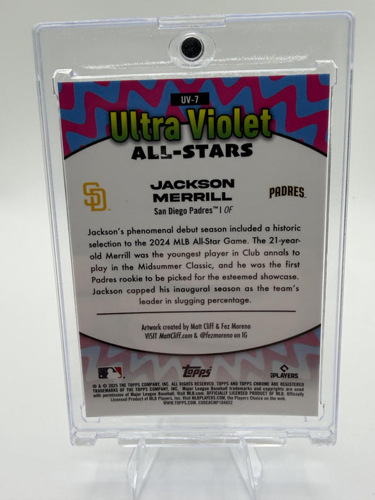 2024 Topps Chrome Jackson Merrill Ultra Violet All-Stars SSP Rookie Card #UV-7