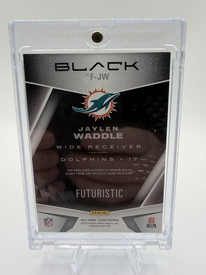 2021 Panini Black Jaylen Waddle Futuristic Rookie Patch Card #058/125 RC
