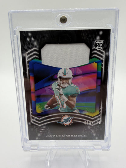 2021 Panini Black Jaylen Waddle Futuristic Rookie Patch Card #058/125 RC