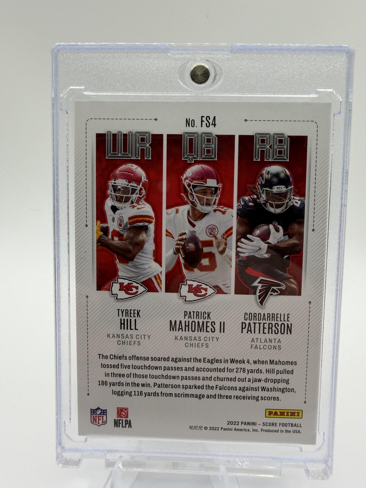 2022 Score Patrick Mahomes Tyreek Hill Patterson Fantasy Stars Card /20 RED