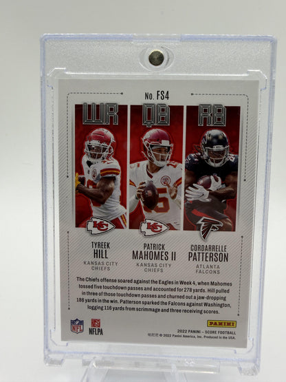 2022 Score Patrick Mahomes Tyreek Hill Patterson Fantasy Stars Card /20 RED