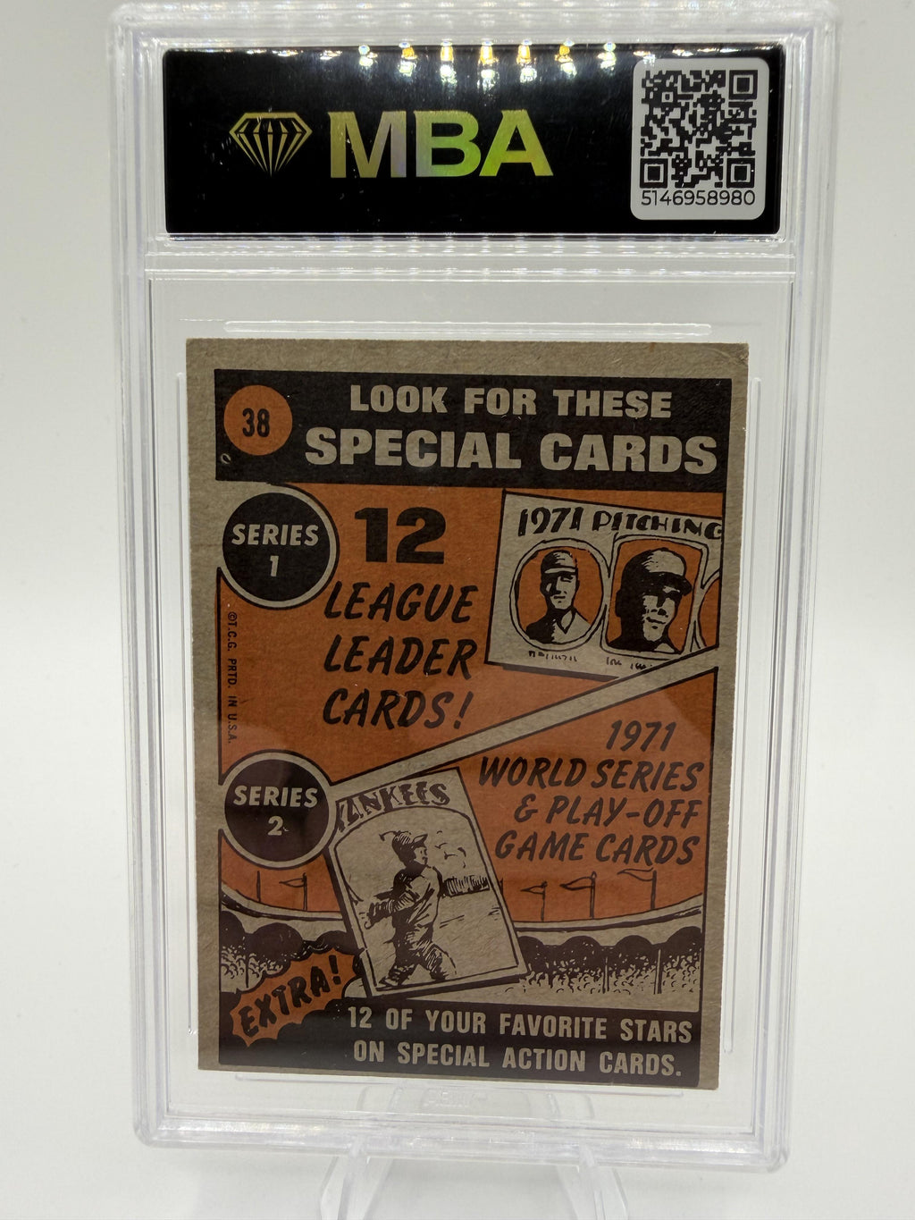 1972 Topps Carl Yastrzemski #38 In Action Boston Red Sox Card MBA 4 VG-EX