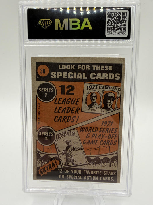 1972 Topps Carl Yastrzemski #38 In Action Boston Red Sox Card MBA 4 VG-EX