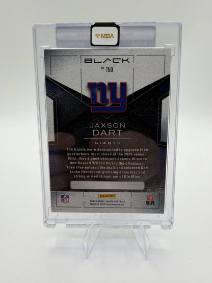 2025 Panini Black Jaxson Dart Rookie Card /99 MBA Authenticated Giants Card