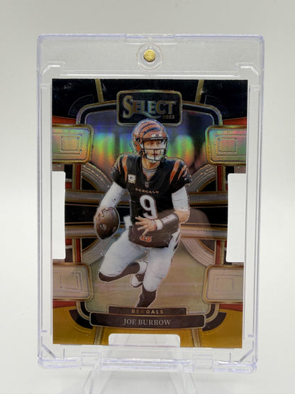 2023 Panini Select Joe Burrow Black Yellow Prizm Concourse #20 Bengals Card