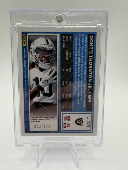 2025 Donruss Optic Dont’e Thornton Jr Blue Prizm Auto /149 Rated Rookie Card