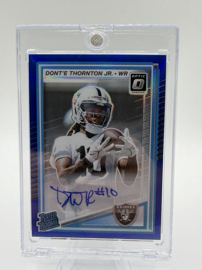 2025 Donruss Optic Dont’e Thornton Jr Blue Prizm Auto /149 Rated Rookie Card