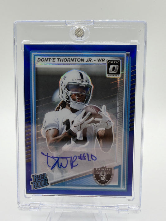 2025 Donruss Optic Dont’e Thornton Jr Blue Prizm Auto /149 Rated Rookie Card