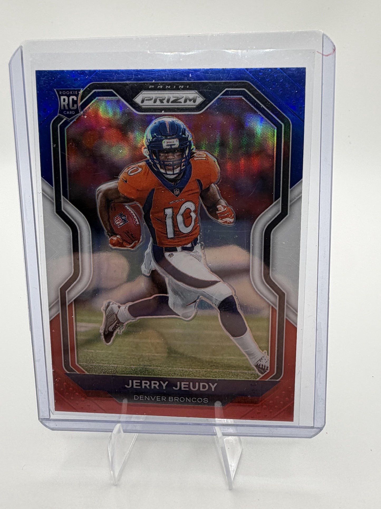 2020 Prizm Jerry Jeudy RED WHITE BLUE #314 Broncos Rookie RC