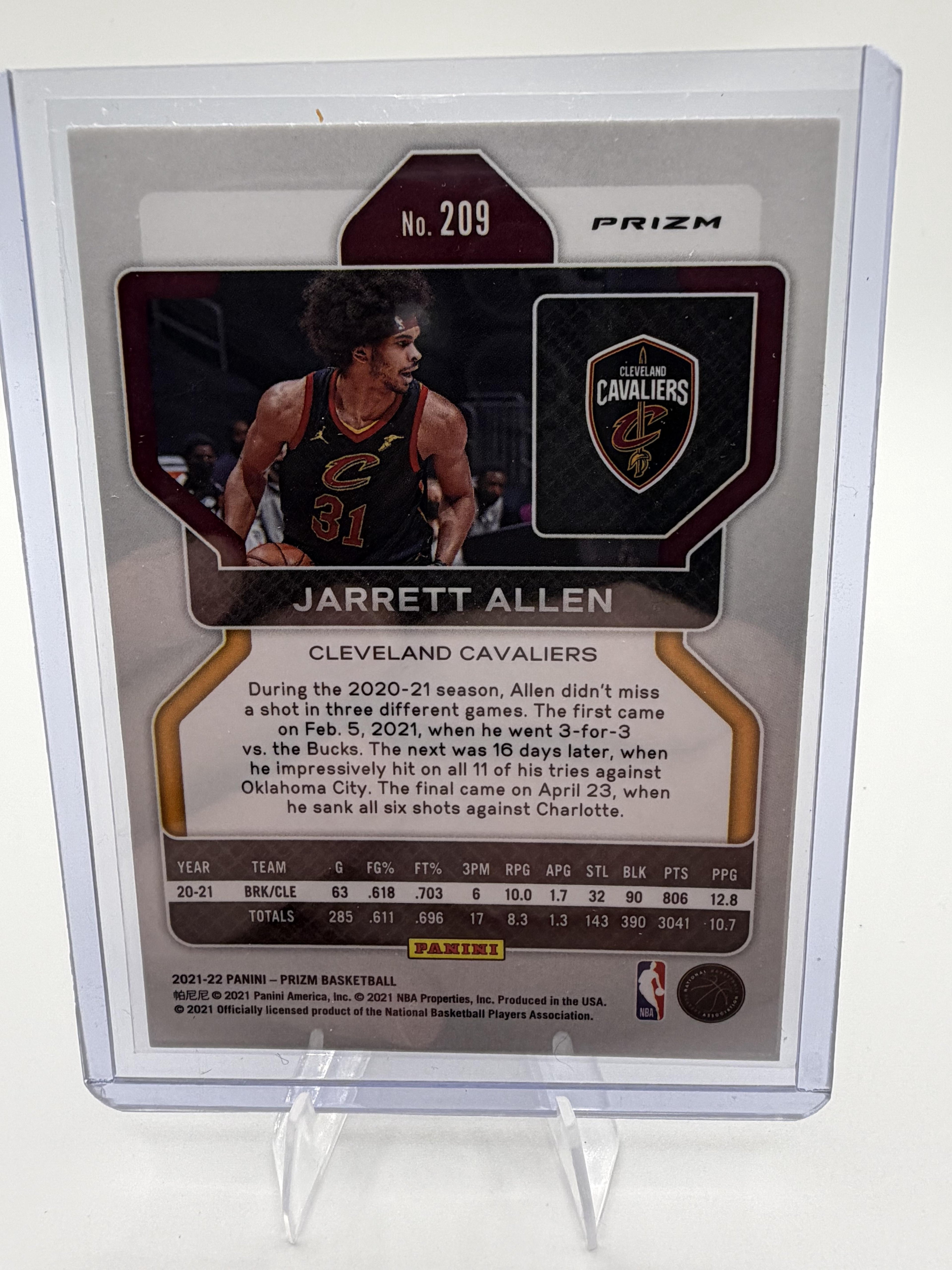 2021-22 Prizm Jarrett Allen ASIA TMALL GOLD RED  WAVE #209 Cavaliers SP