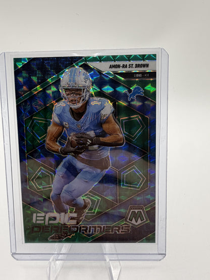 2025 Mosaic Amon-Ra St. Brown EPIC PERFORMERS Green Mosaic Prizm #5 Lions
