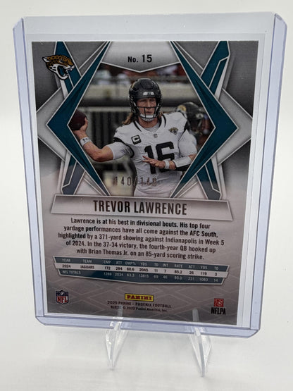 2025 Panini Phoenix Trevor Lawrence #15 Green Fire Prizm Parallel /149 Jaguars