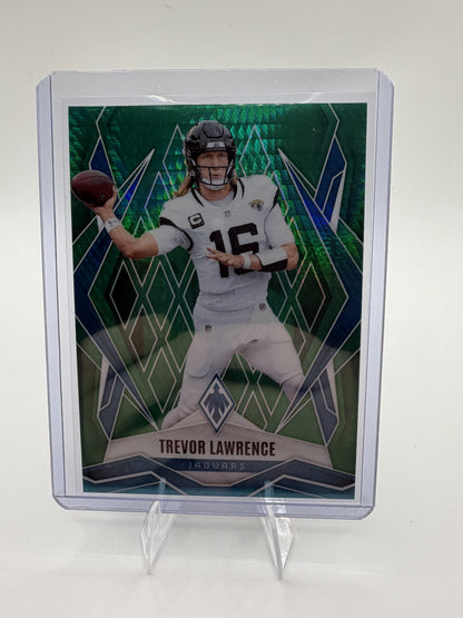 2025 Panini Phoenix Trevor Lawrence #15 Green Fire Prizm Parallel /149 Jaguars