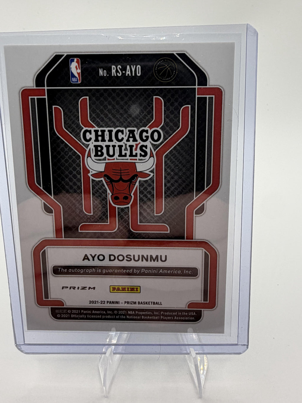 2021-22 Panini Prizm Ayo Dosunmu Blue Wave Rookie Auto Card #RS-AYO Bulls RC