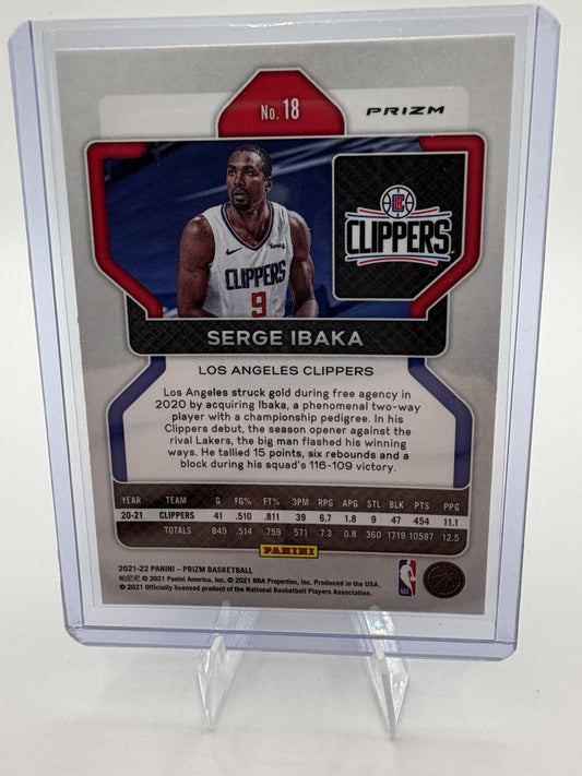 2021-22 Panini Prizm Serge Ibaka Blue Wave Card #18 Clippers Tmall Asia SP