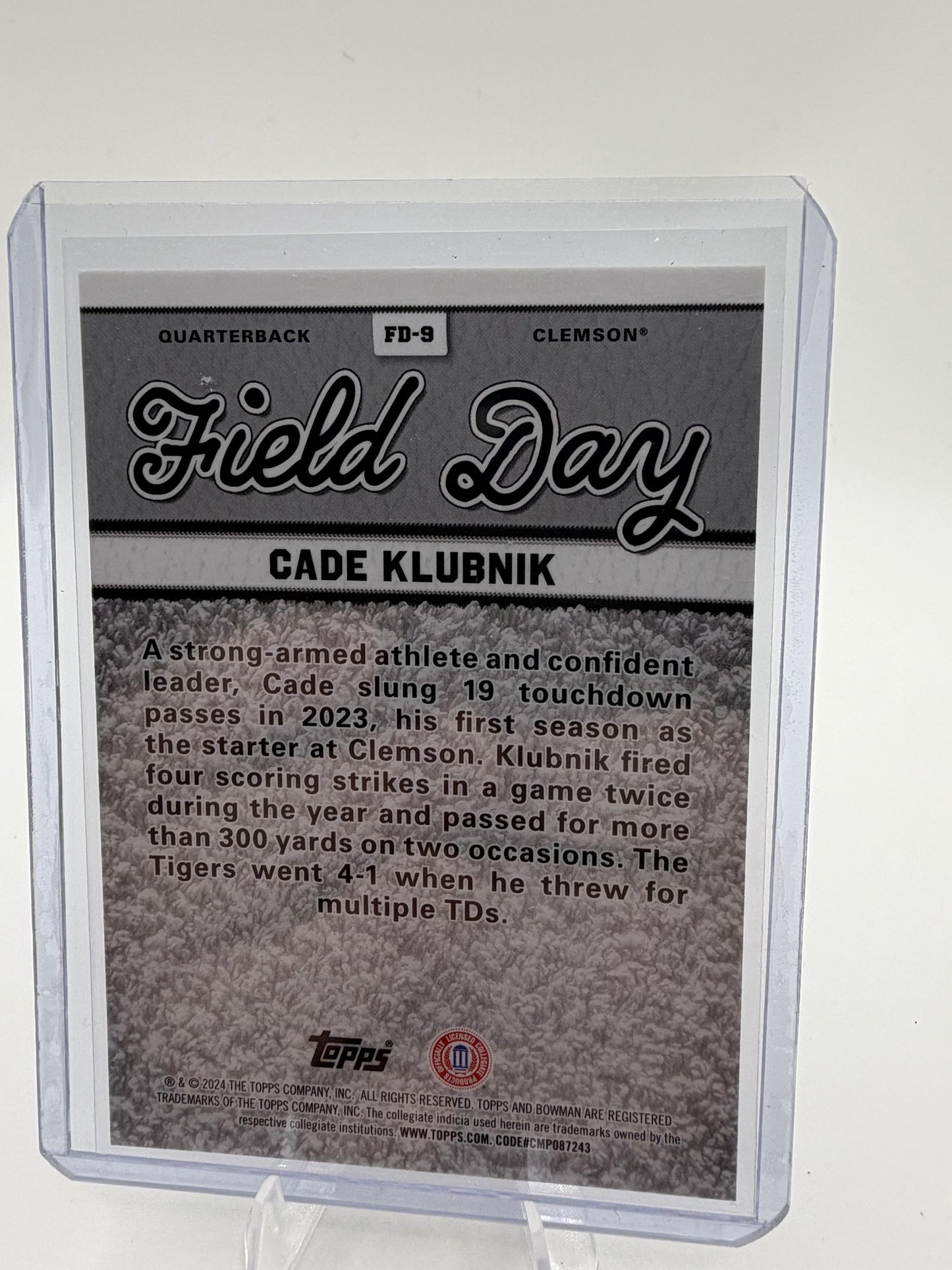 2024 Bowman University Best Cade Klubnik Field Day Refractor Card FD-9