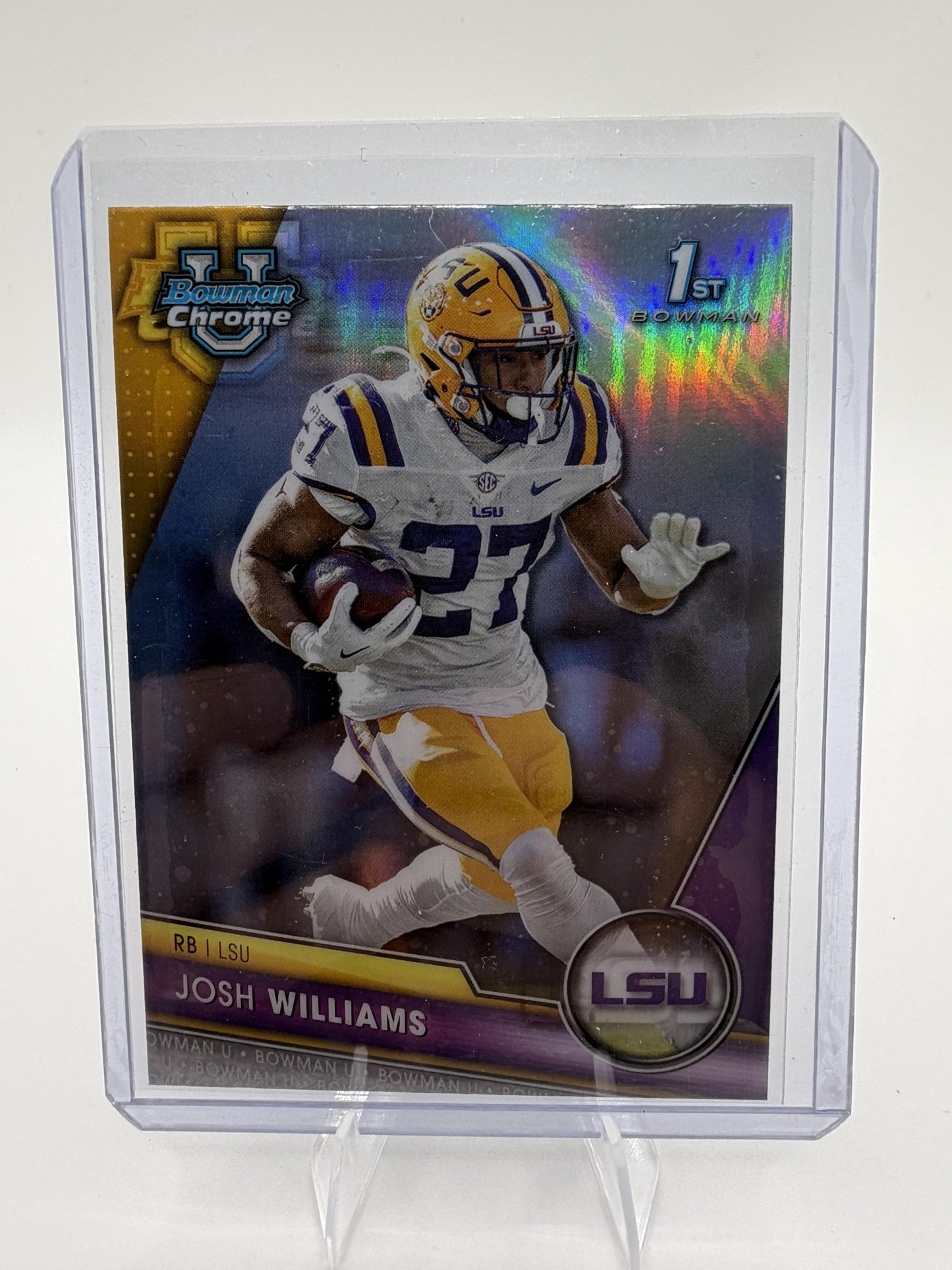 2023 Bowman Chrome University Josh Williams 1st Bowman Refractor Card #2 LSU