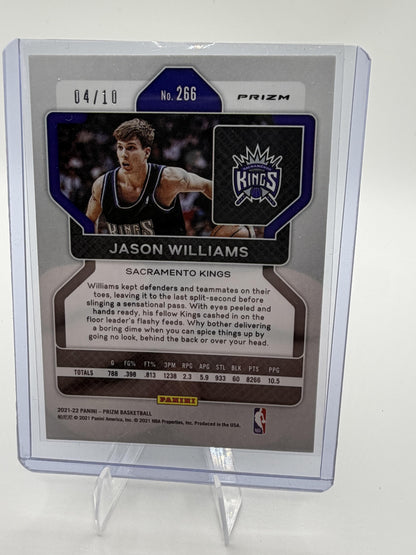 2021-22 Panini Prizm Jason Williams Gold Wave Tmall Asia 04/10 Kings Card