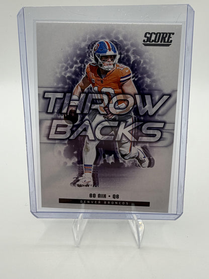 2025 Score Bo Nix Throwbacks RC Rookie Card #6 Denver Broncos QB