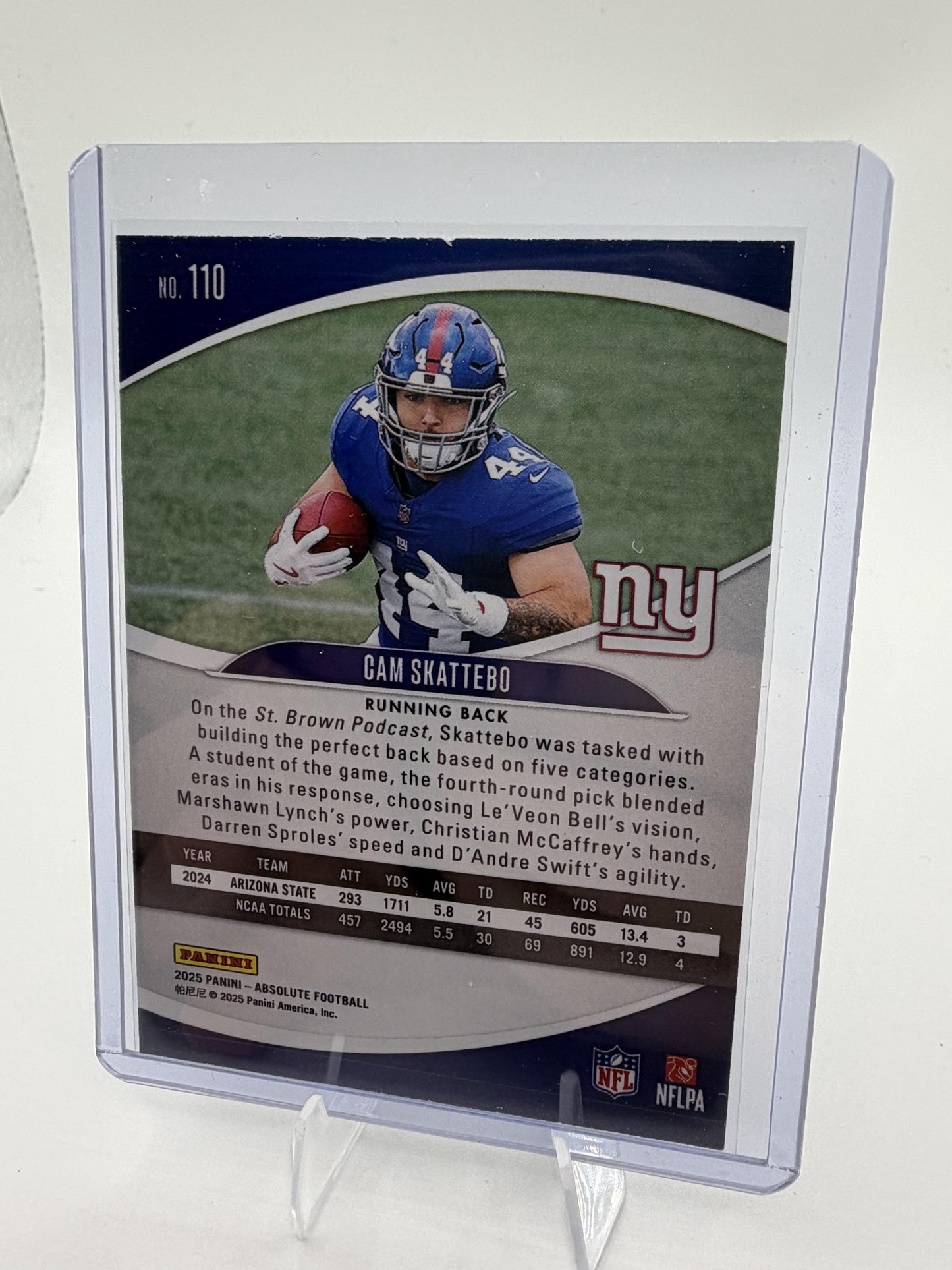 2025 Panini Absolute Cam Skattebo RC Rookie Card #110 New York Giants
