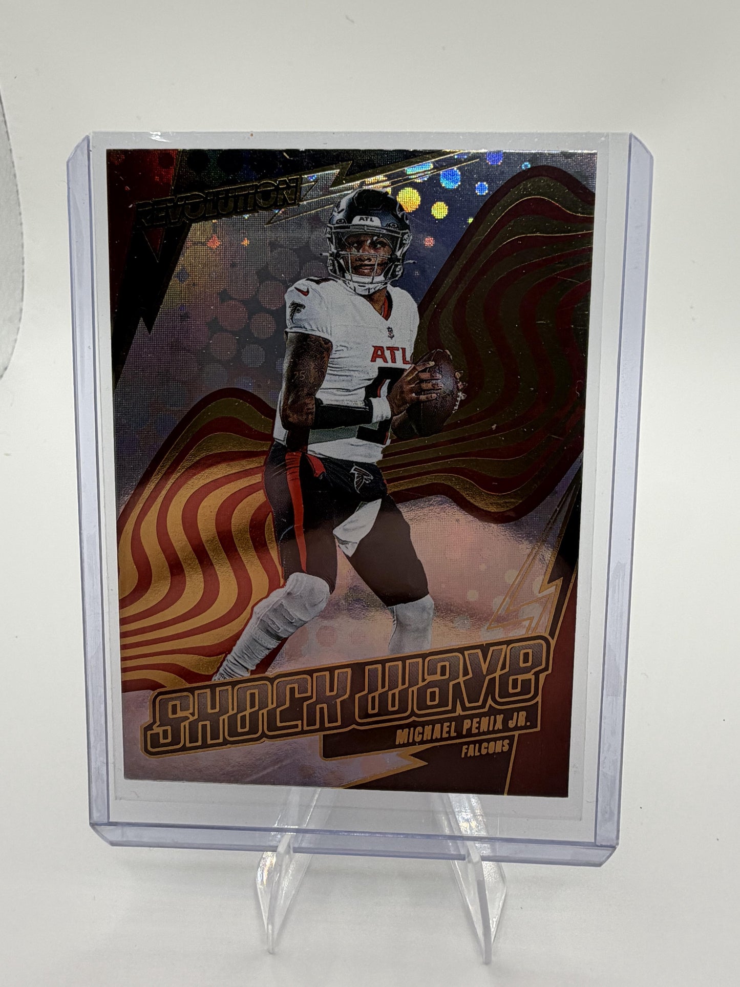 2025 Panini Revolution Michael Penix Jr. Shock Wave Rookie Card #25 Falcons