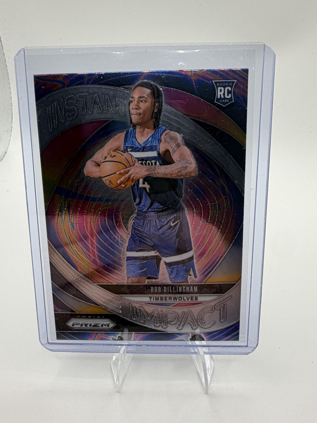 2024-25 Panini Prizm Rob Dillingham Instant Impact Rookie Card #8 Timberwolves
