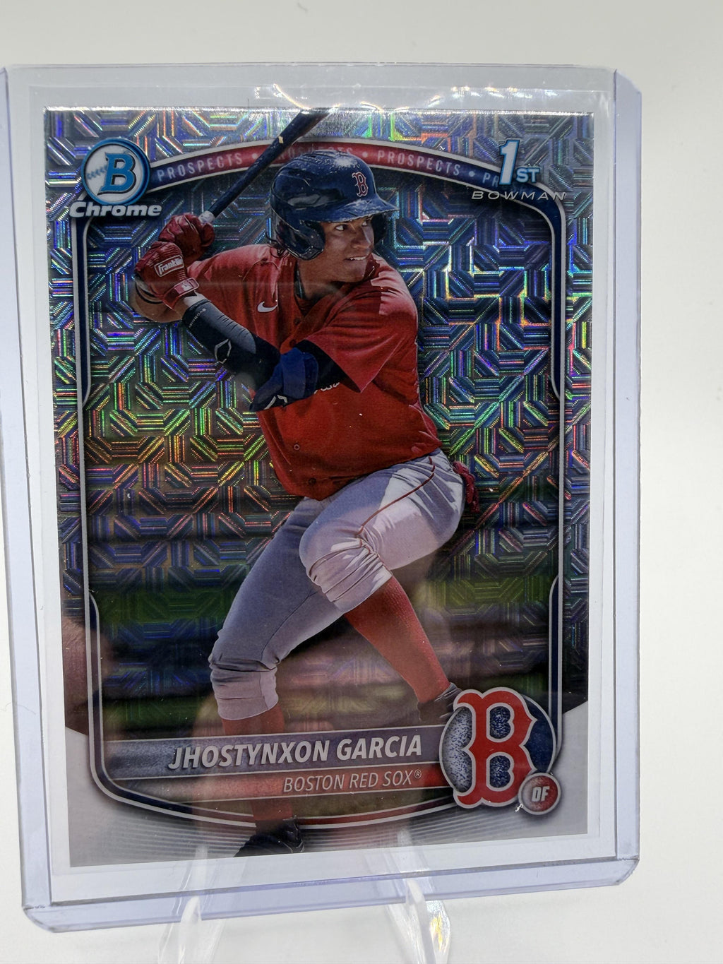 2025 Bowman Chrome Jhostynxon Garcia 1st Mojo Refractor BCP-43 Red Sox Card