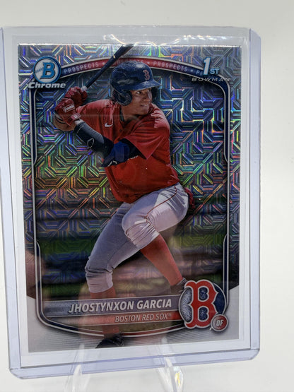 2025 Bowman Chrome Jhostynxon Garcia 1st Mojo Refractor BCP-43 Red Sox Card