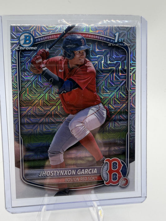 2025 Bowman Chrome Jhostynxon Garcia 1st Mojo Refractor BCP-43 Red Sox Card