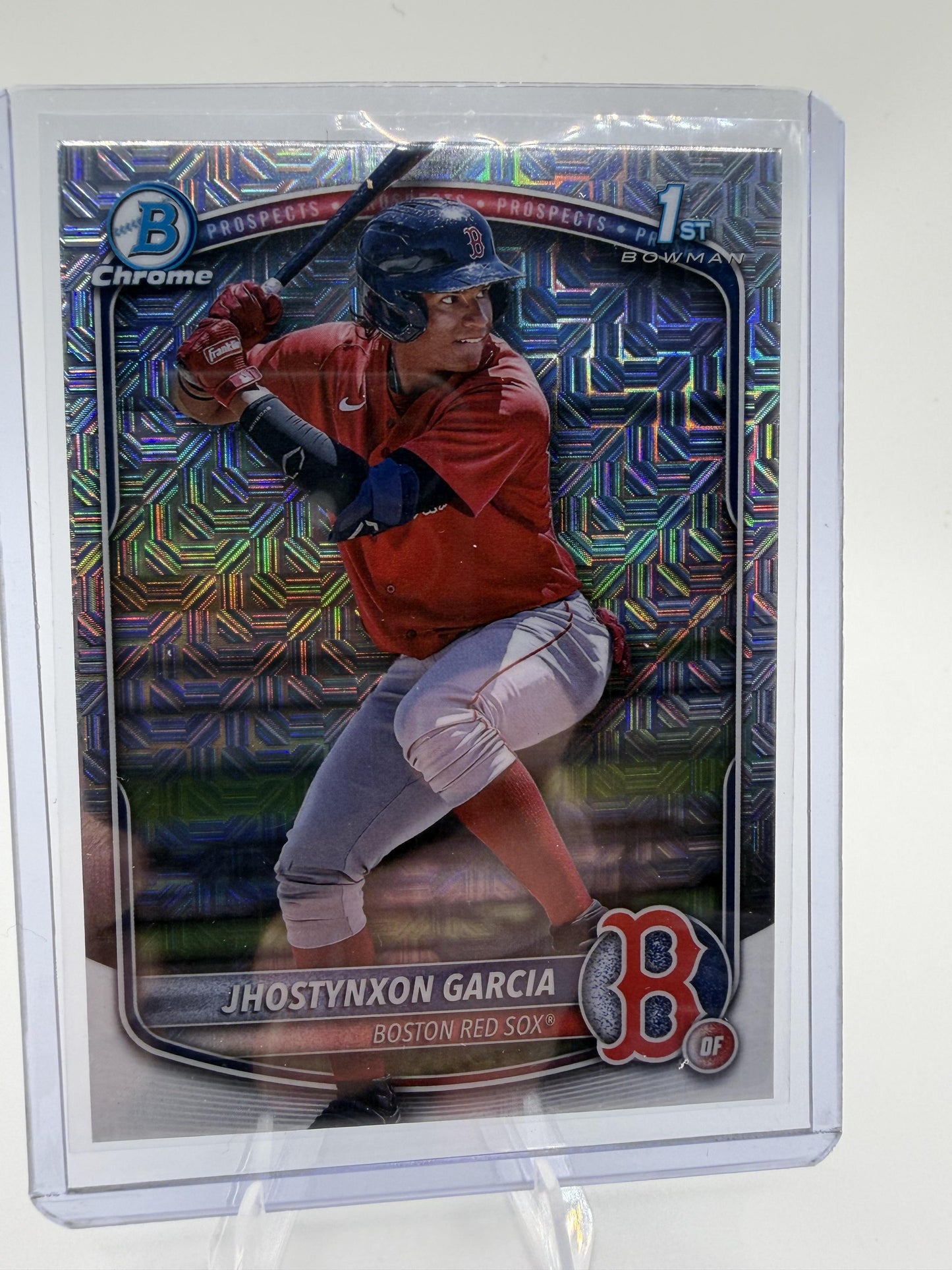 2025 Bowman Chrome Jhostynxon Garcia 1st Mojo Refractor BCP-43 Red Sox Card