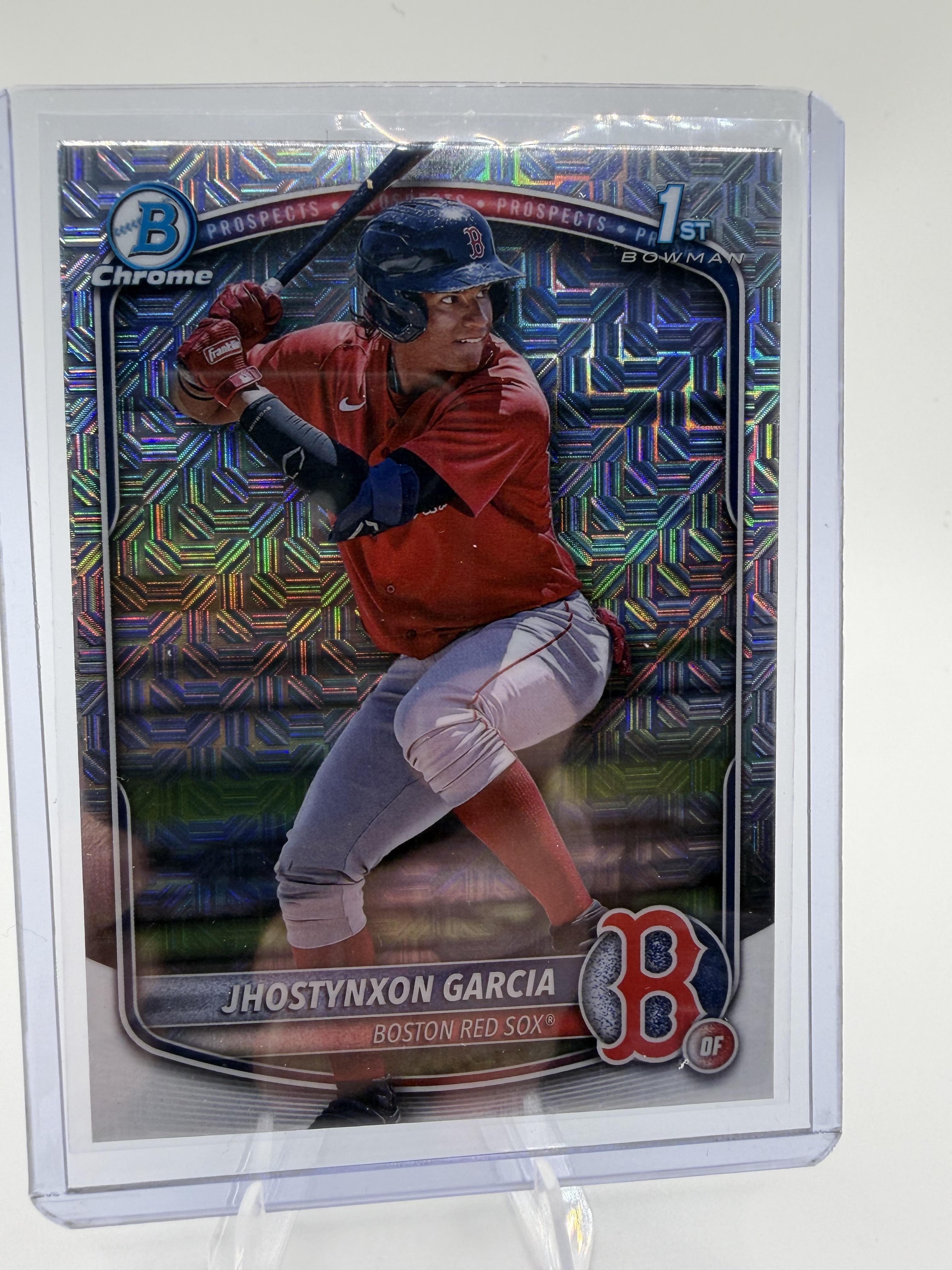 2025 Bowman Chrome Jhostynxon Garcia 1st Mojo Refractor BCP-43 Red Sox Card