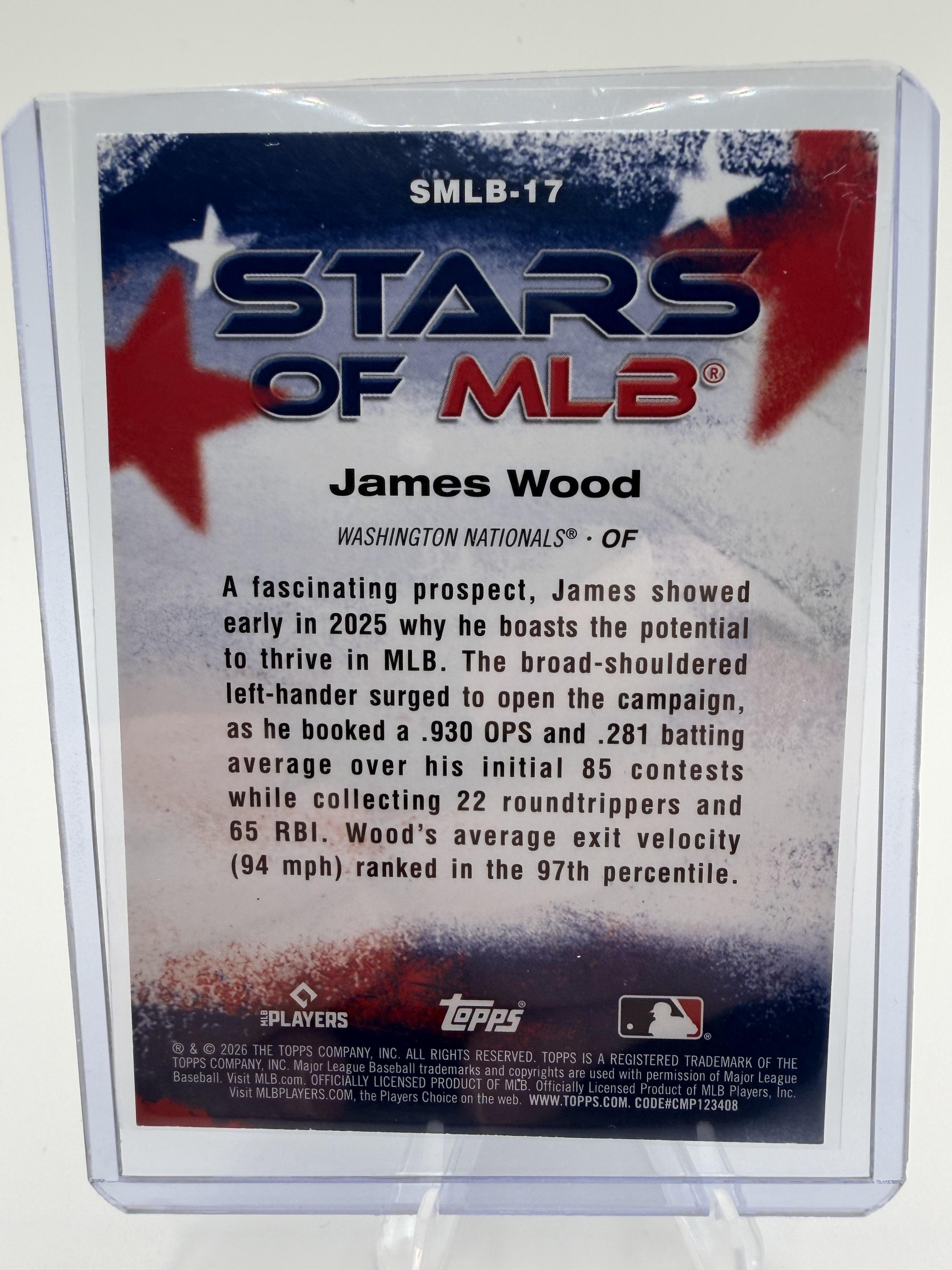 2026 Topps Stars of MLB James Wood #SMLB-17 Washington Nationals Card