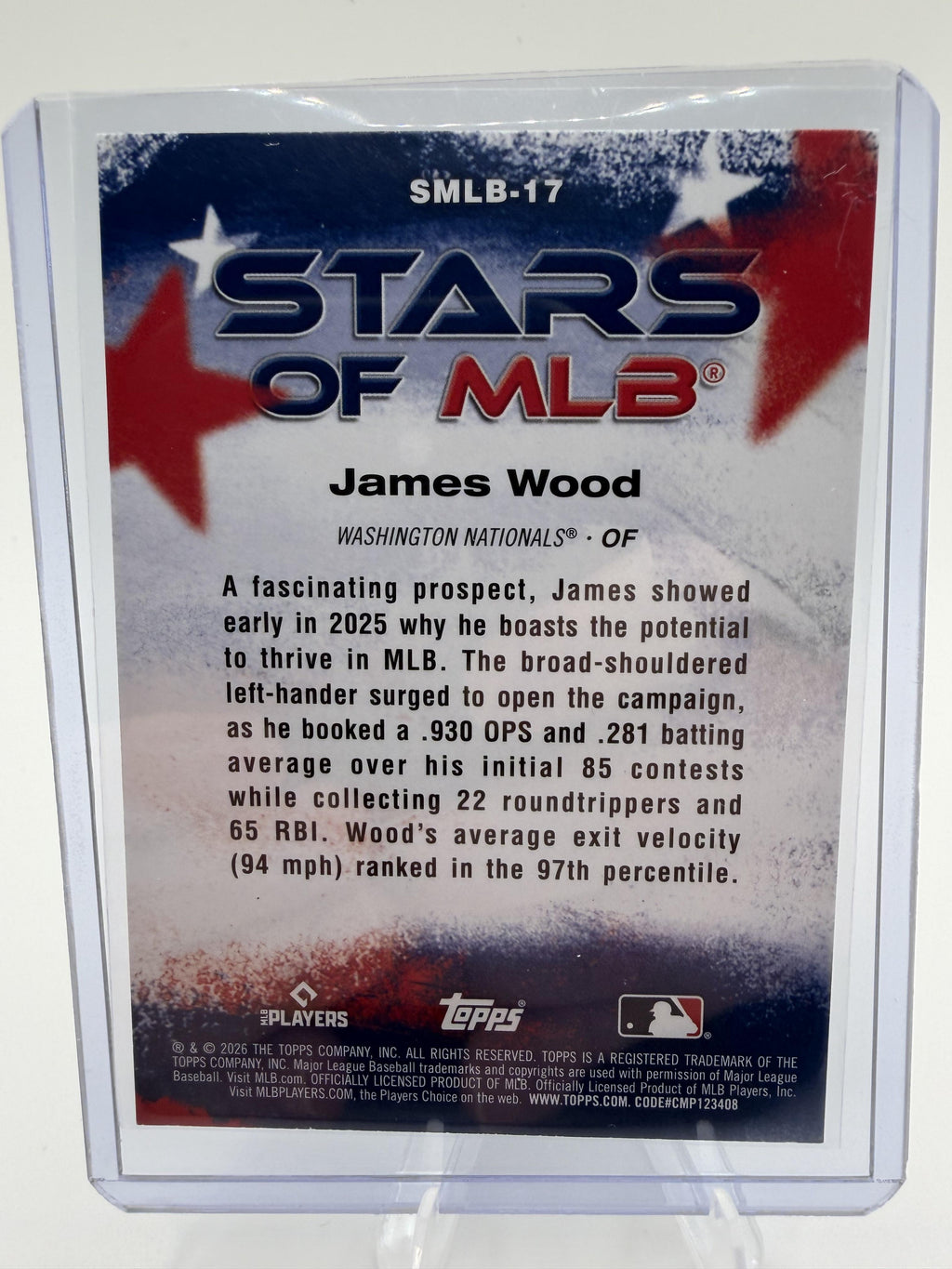 2026 Topps Stars of MLB James Wood #SMLB-17 Washington Nationals Card