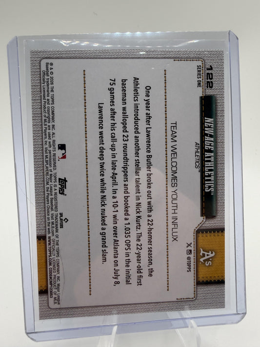 2026 Topps New-Age Athletics #122 Oakland A's Butler/Kurtz Insert Card