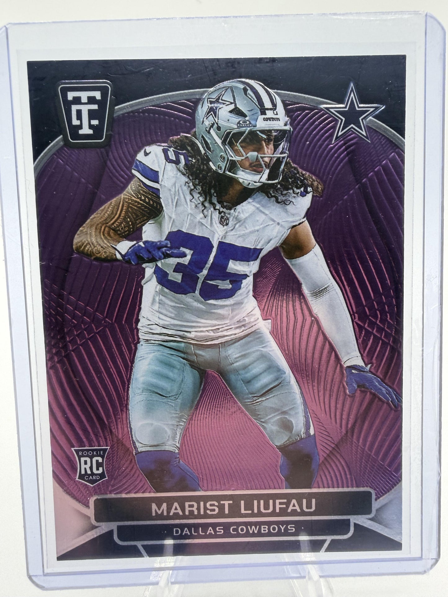 2024 Panini Totally Certified Marist Liufau Purple Rookie Card #158 Cowboys