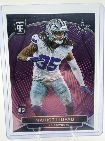2024 Panini Totally Certified Marist Liufau Purple Rookie Card #158 Cowboys