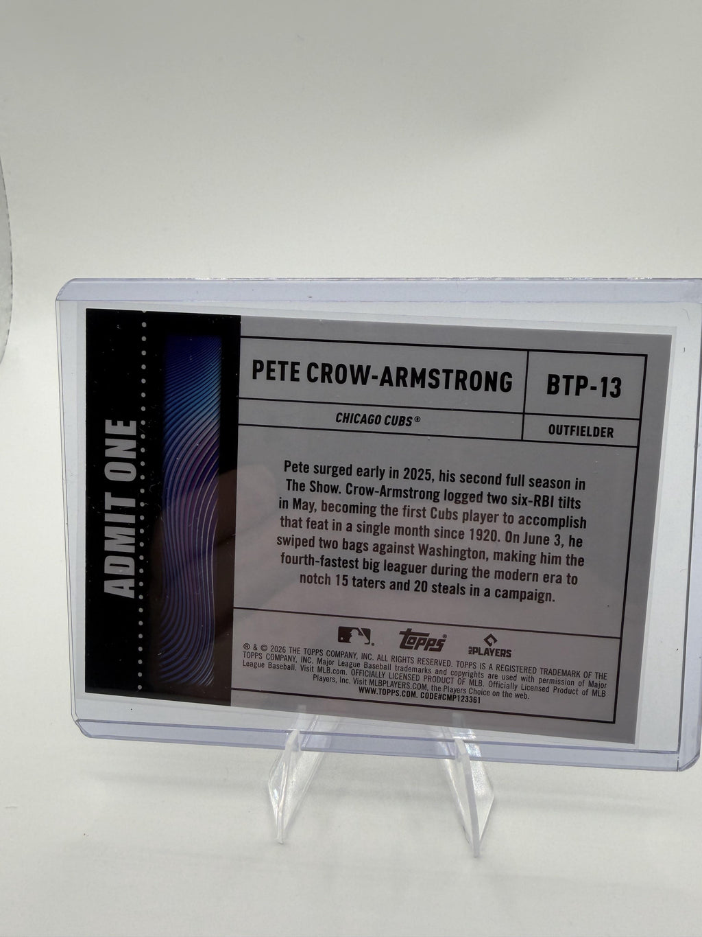 2026 Topps Pete Crow-Armstrong Big Ticket Insert Card #BTP-13 Chicago Cubs