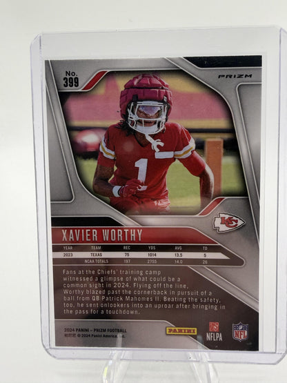 2024 Panini Prizm Xavier Worthy Rookie Card RC Green Pulsar Prizm Chiefs #399