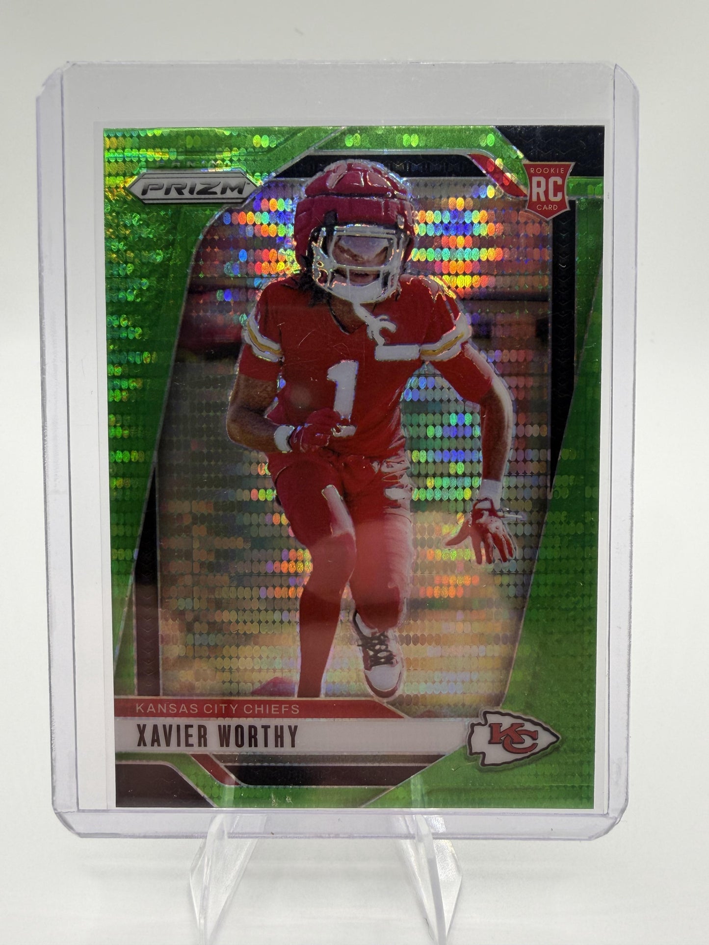 2024 Panini Prizm Xavier Worthy Rookie Card RC Green Pulsar Prizm Chiefs #399